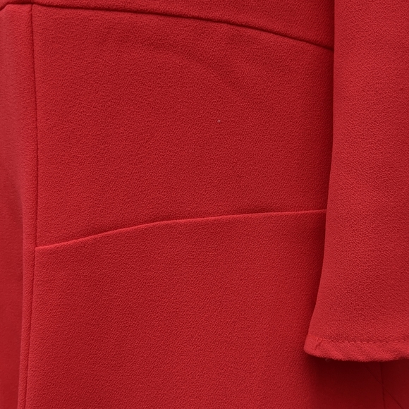 Designer Chaus Coral Red Dress Flutter sleeve shirt A line Size small - Picture 12 of 15